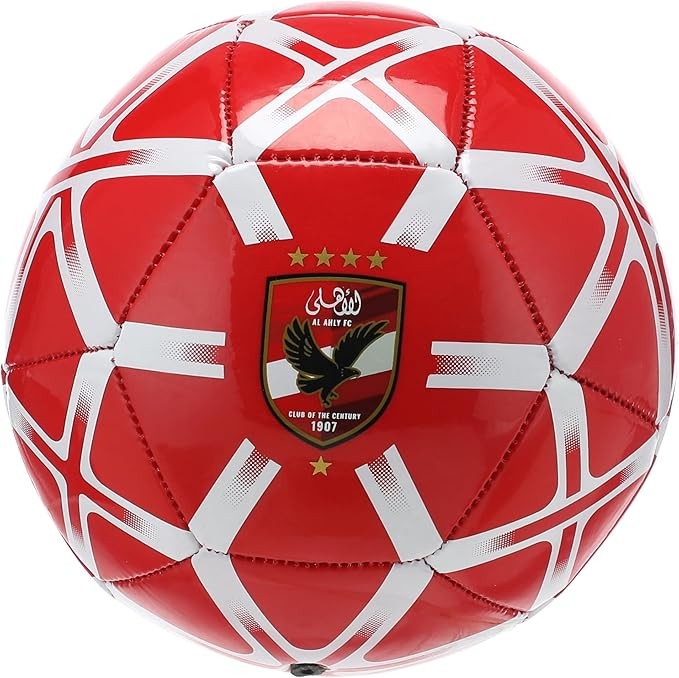Adidas Al Ahly Machine-Stitched Football for Unisex, Size 1, Panton/White